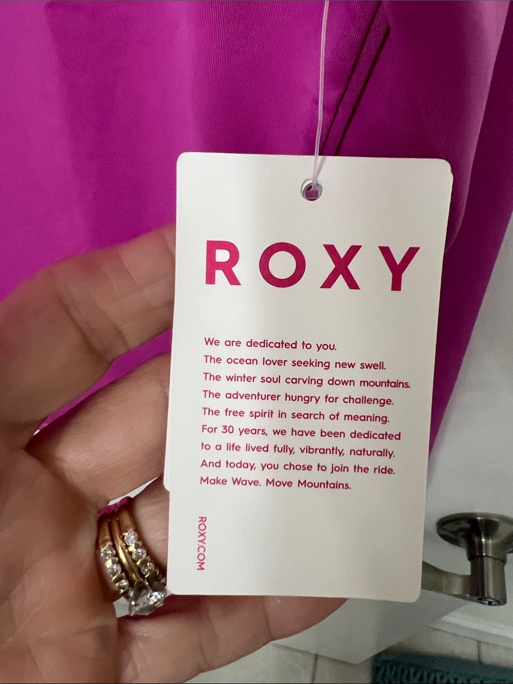 Roxy Women's Pink Whole Hearted Long Sleeve Rash Guard UPF 50 Size XL NWT - Picture 6 of 9
